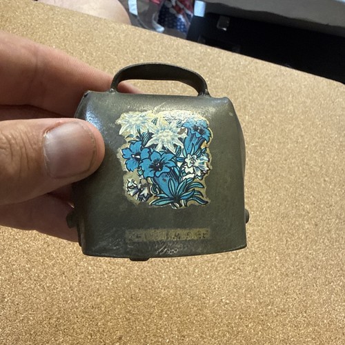 Brass cow bell vintage hand - brass,