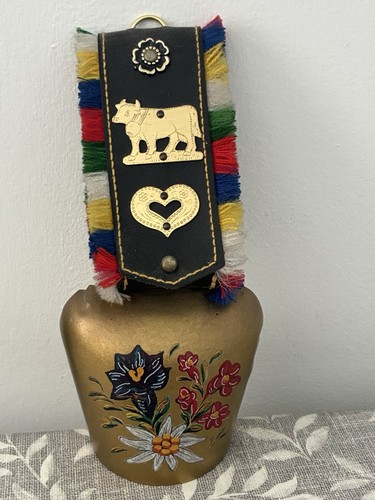 Vintage brass cow bell folk - brass,