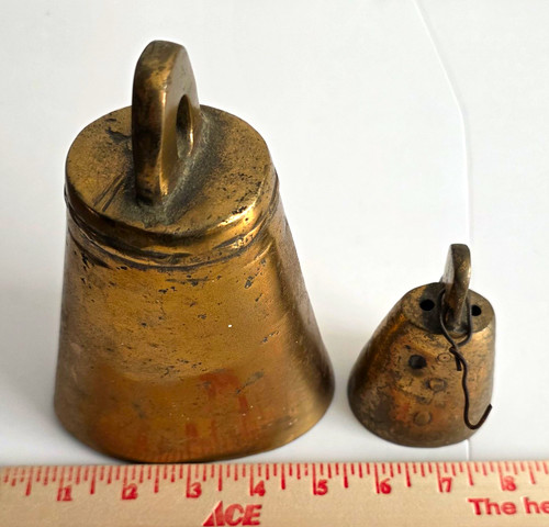 Antique brass cowbell - antique, camel