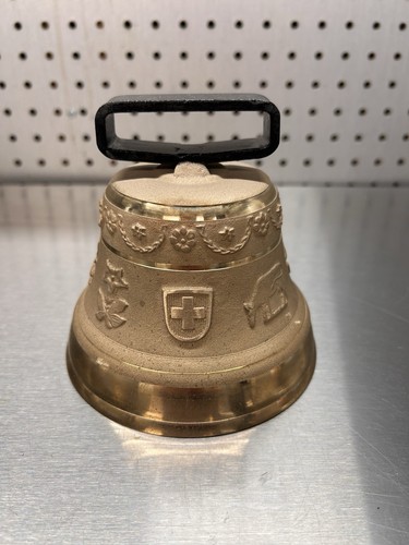Vintage swiss brass cowbell - cowbell, 13