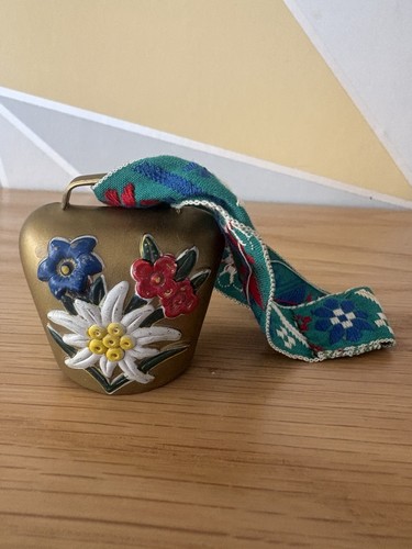 Vintage swiss brass cow bell - vintage,