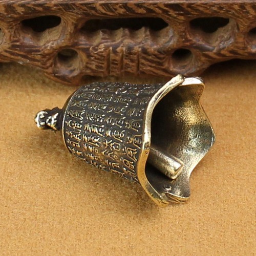 Brass bell key chain pendant - brass,