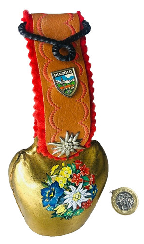 Ornament cow bell brass - ornament,