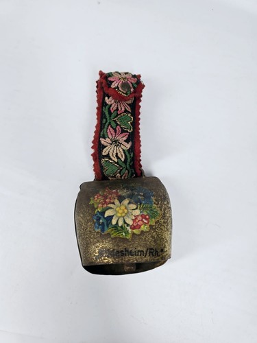 Vtg hand painted flower brass - vtg,
