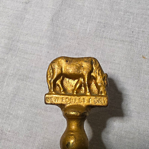 Brass hand bell cow handle - hand,